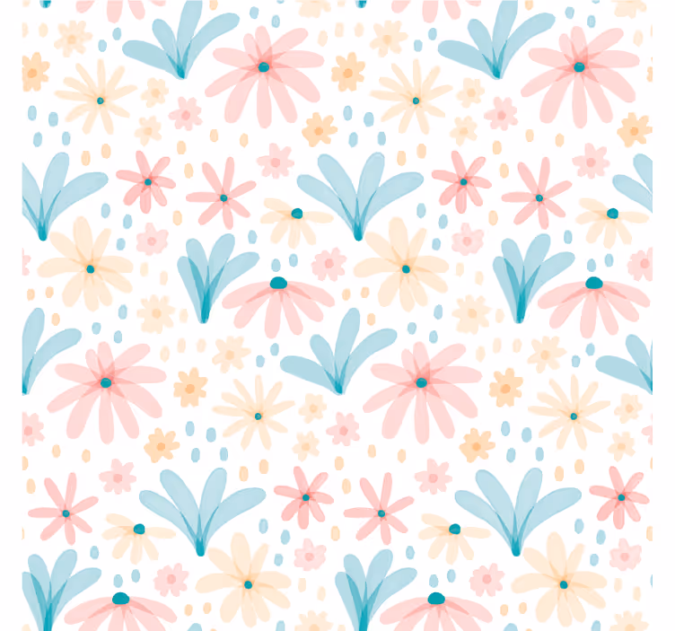 Rolgordijn kinderkamer pastel kleur bloemenpatroon - TenStickers