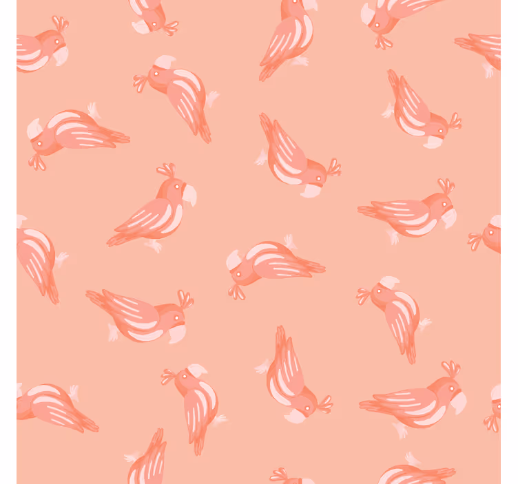 Rolgordijn kinderkamer patroon met roze vogels - TenStickers