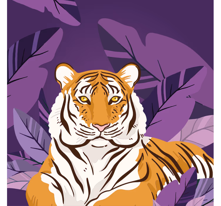 Rolgordijn kinderkamer nieuwsgierige tijger jungle dieren - TenStickers