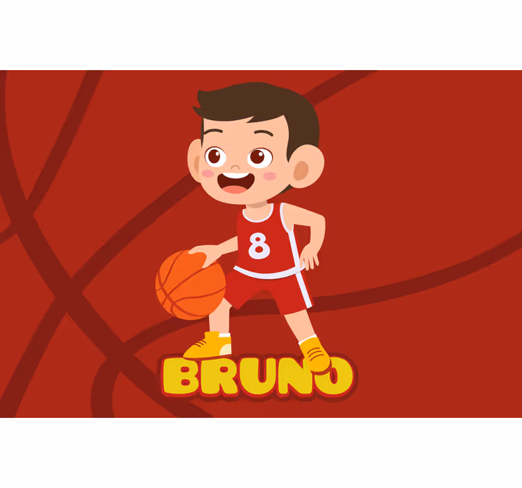 Rolgordijn kinderkamer basketbalspeler met naam - TenStickers