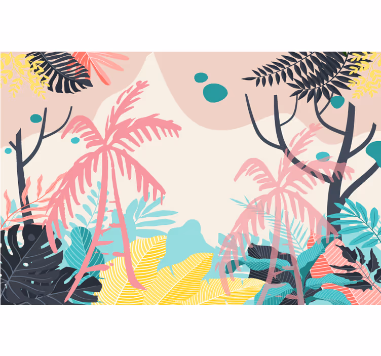 Rolgordijn kinderkamer boho palmbomen - TenStickers