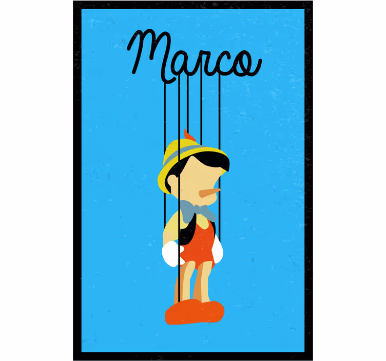 Rolgordijn kinderkamer pinocchio gepersonaliseerd - TenStickers