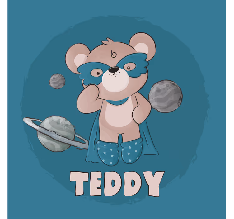 Rolgordijn kinderkamer bear hero - TenStickers