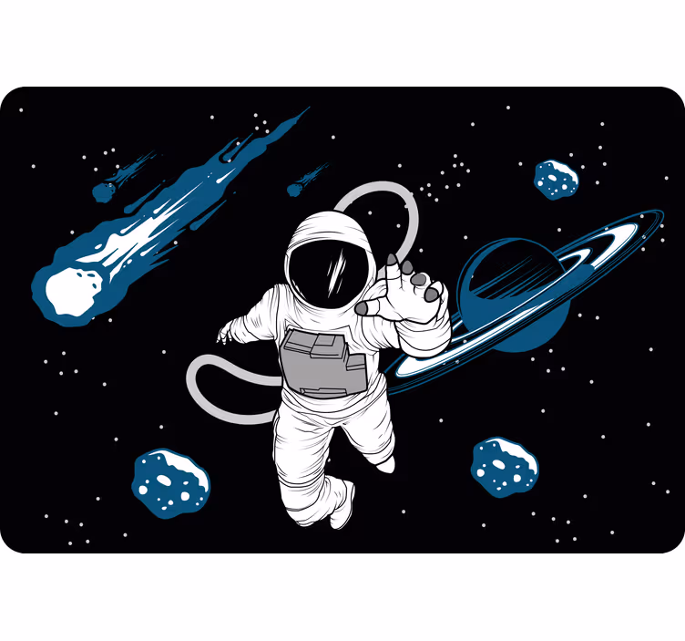 Rolgordijn kinderkamer handgetekende astronaut - TenStickers