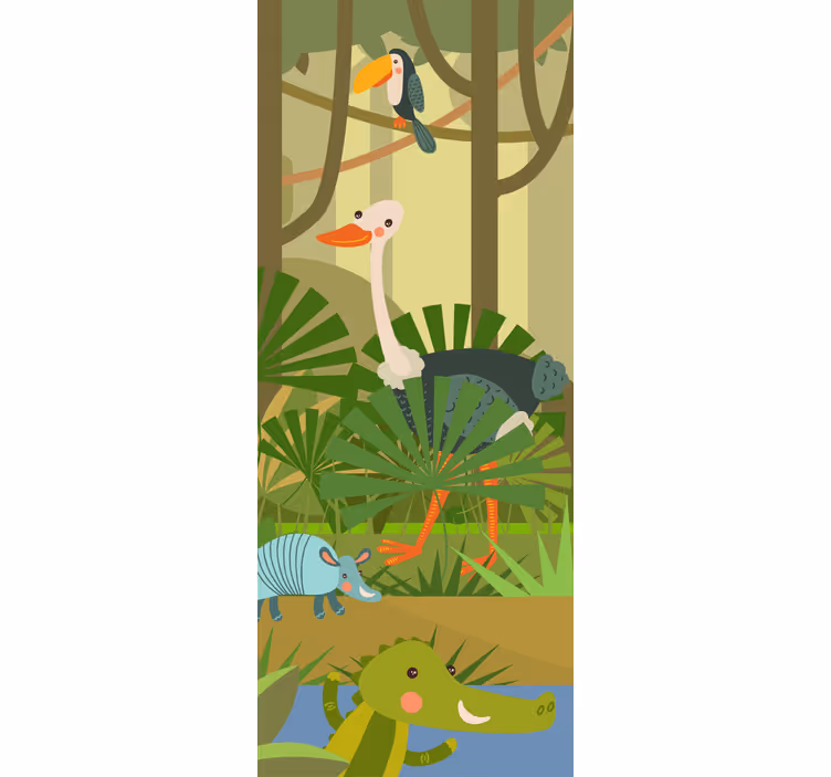 Rolgordijn kinderkamer wilde dieren - TenStickers