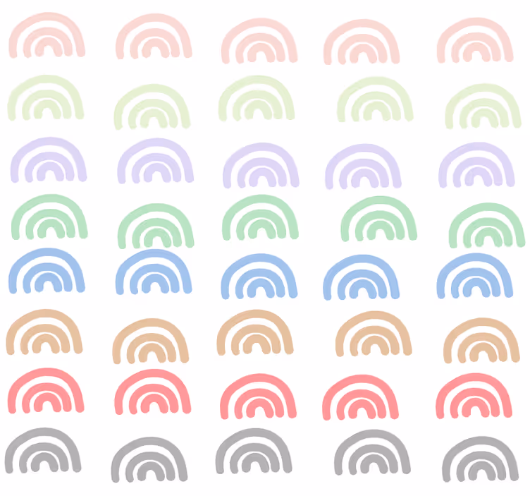 Rolgordijn kinderkamer set van 40 kleurrijke regenbogen - TenStickers