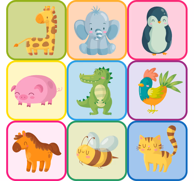 Rolgordijn kinderkamer sticker voor kindermeubels dier - TenStickers