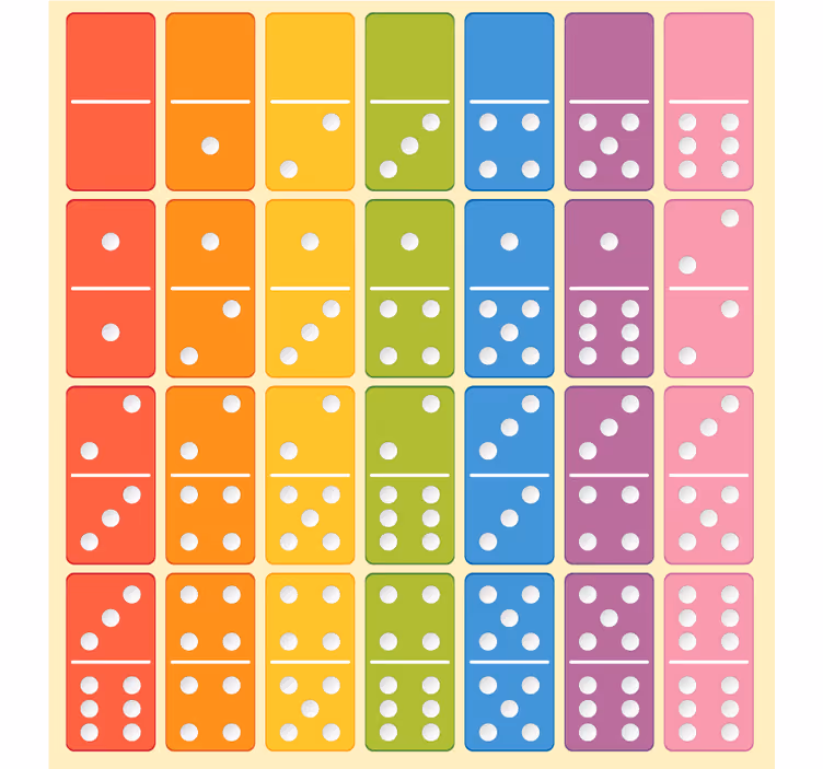 Rolgordijn kinderkamer bordspel domino's - TenStickers