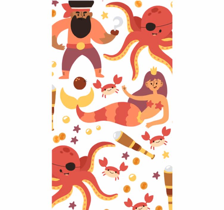 Rolgordijn kinderkamer piratenoctopus douche - TenStickers