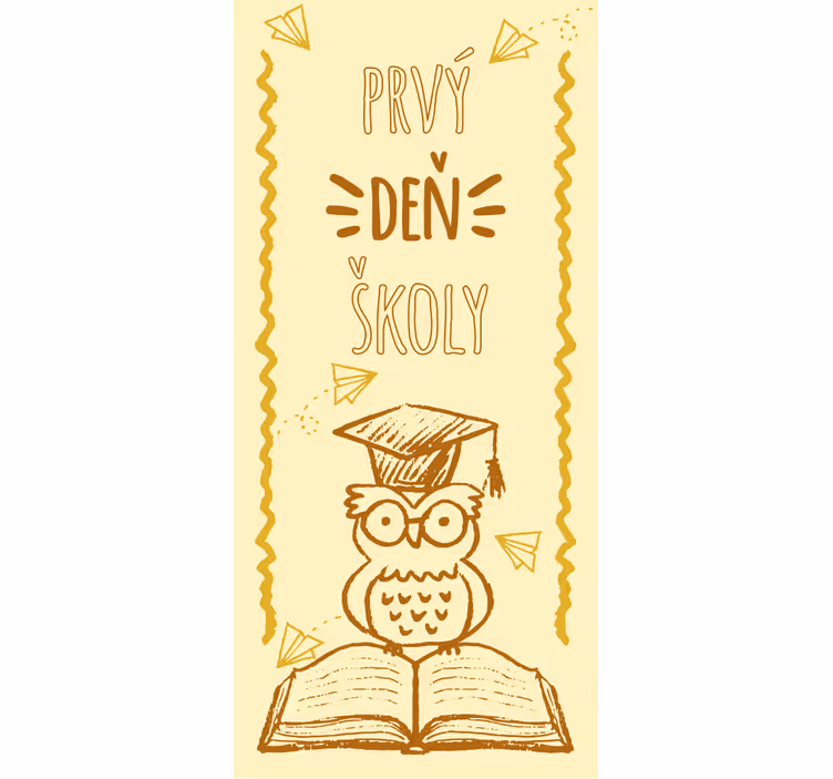 Rolgordijn kinderkamer eerste schooldag ontwerp - TenStickers