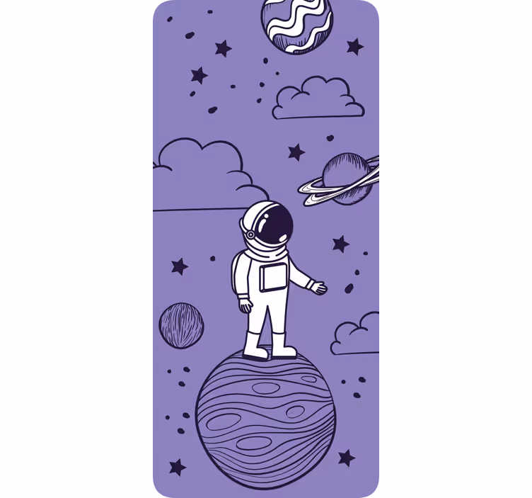 Rolgordijn kinderkamer astronaut met planetenprint - TenStickers