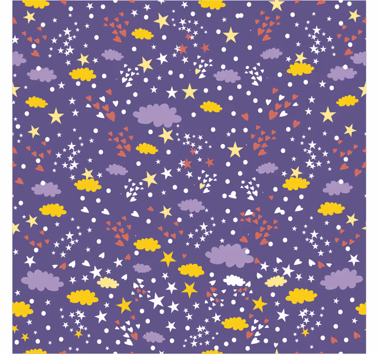 Rolgordijn kinderkamer sterren en wolken - TenStickers