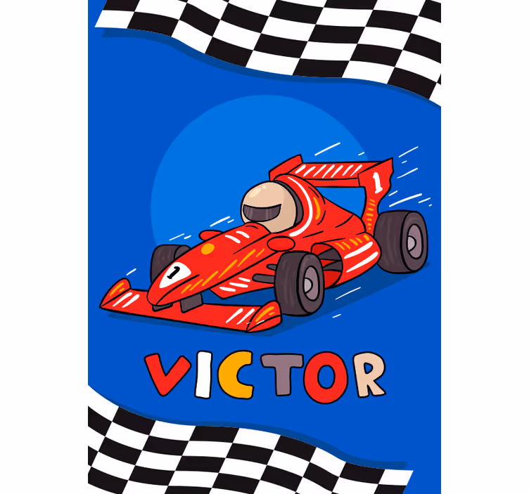 Rolgordijn kinderkamer formule 1 voor kinderen - TenStickers