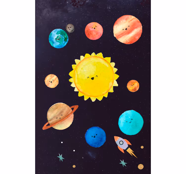 Rolgordijn kinderkamer zonnestelsel voor kinderen - TenStickers