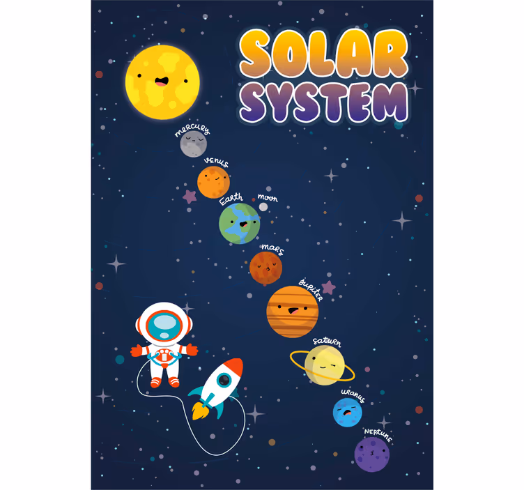 Rolgordijn kinderkamer zonnestelsel - TenStickers