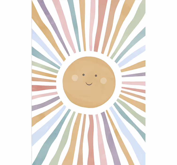 Rolgordijn kinderkamer blije zon - TenStickers