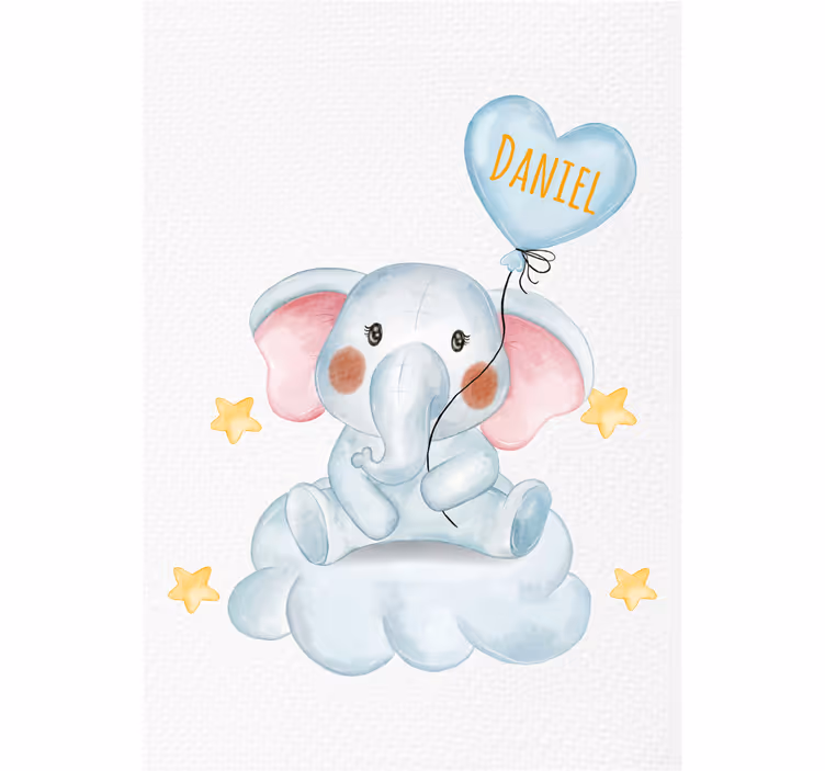 Rolgordijn kinderkamer schattige olifant met ballon - TenStickers
