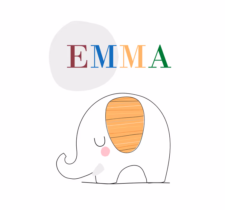 Rolgordijn kinderkamer op maat baby olifant - TenStickers
