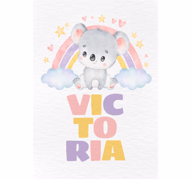 Rolgordijn kinderkamer koala en regenboog - TenStickers