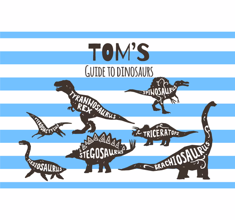 Rolgordijn kinderkamer gepersonaliseerde dinosaurussen - TenStickers