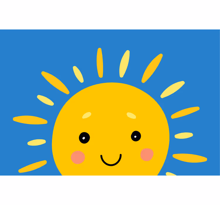 Rolgordijn kinderkamer zon met gezicht - TenStickers