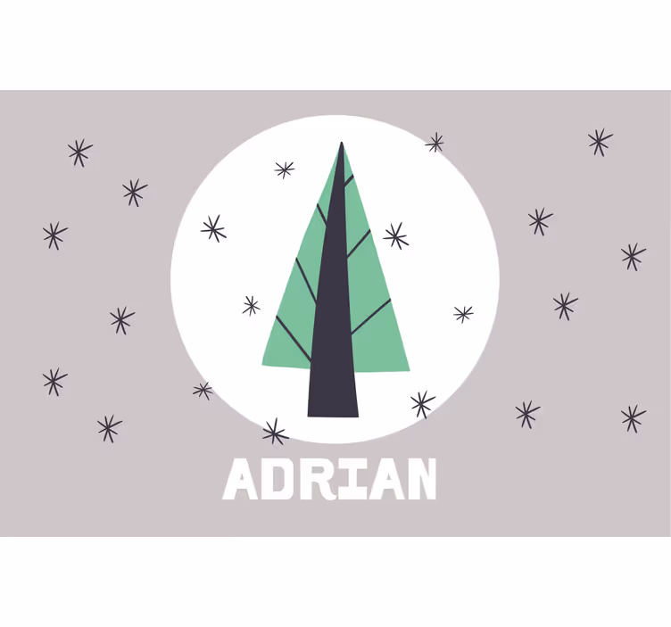 Rolgordijn kinderkamer gepersonaliseerde kerstboom - TenStickers