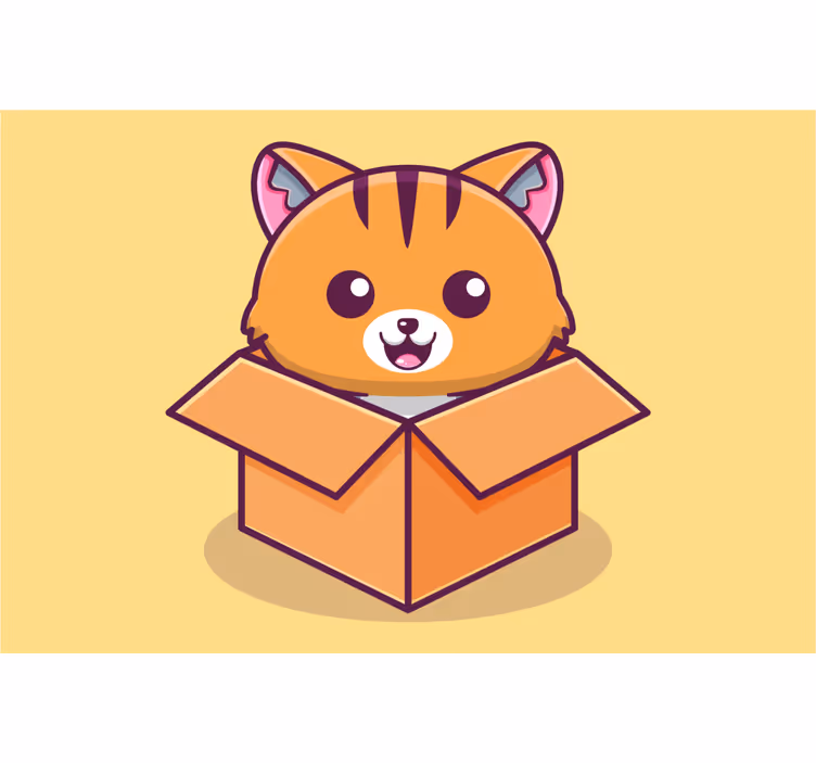 Rolgordijn kinderkamer kat in doos - TenStickers
