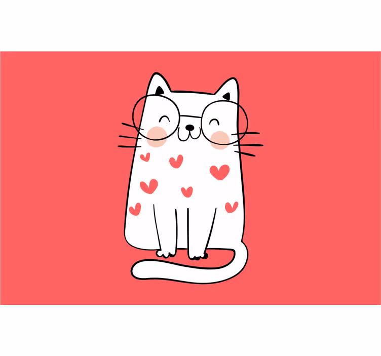Rolgordijn kinderkamer leuke lachende kat - TenStickers