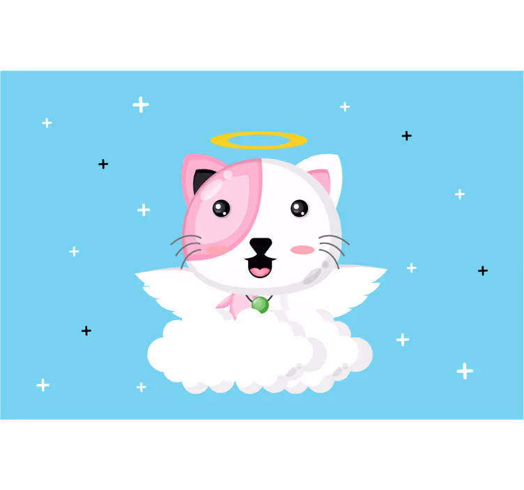 Rolgordijn kinderkamer engelkat - TenStickers