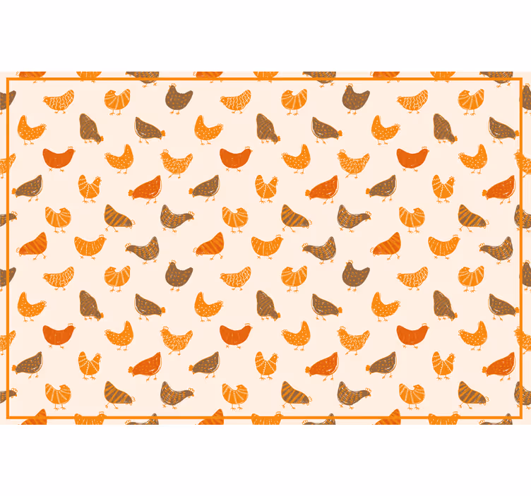 Rolgordijn kinderkamer met oranje kuikens patroon - TenStickers