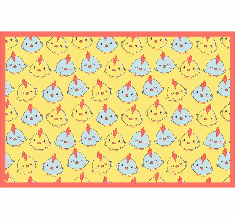 Rolgordijn kinderkamer met geel kuiken patroon - TenStickers