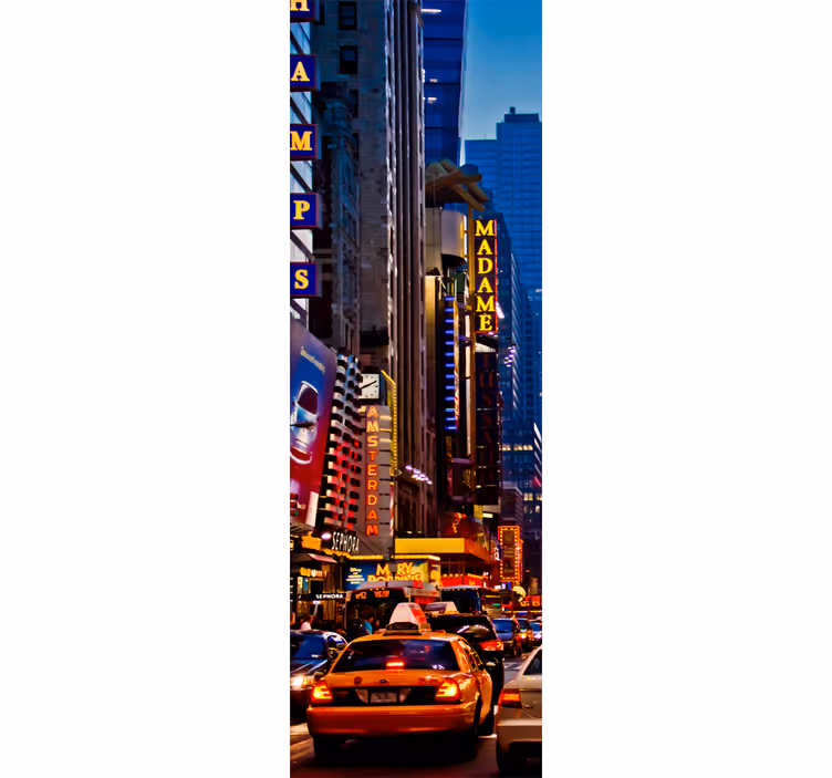 Rolgordijn keuken decoratief vinyl koelkast times square - TenStickers