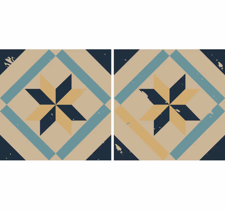 Rolgordijn keuken elegant ontwerp van cementtegels - TenStickers