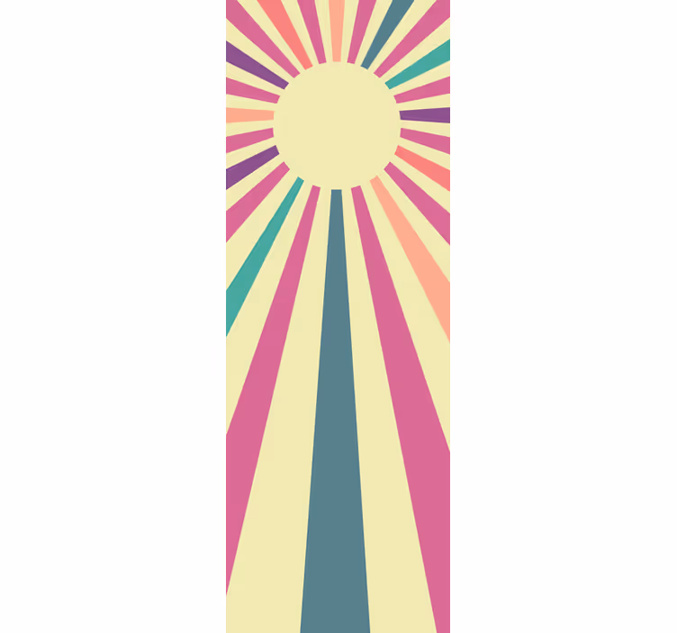 Rolgordijn keuken 70's geometrische zon koelkast - TenStickers