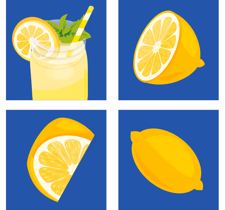 Rolgordijn keuken lemon juice tegels - TenStickers