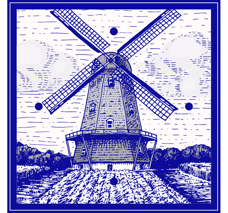 Rolgordijn keuken delfts blauw - TenStickers