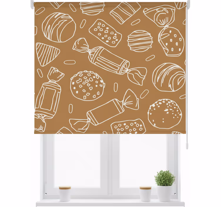 Rolgordijn keuken patron caramelos - TenStickers