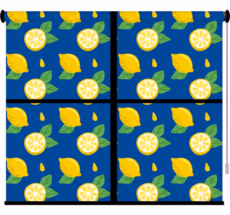 Rolgordijn keuken handgetekende citroenen tegels - TenStickers