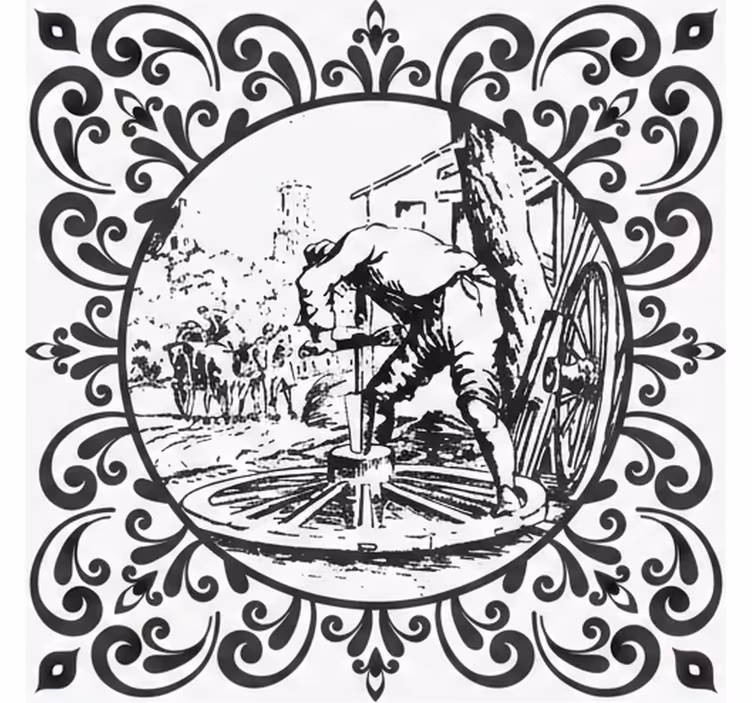 Rolgordijn keuken man en wiel - TenStickers