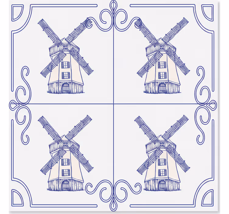 Rolgordijn keuken four mills design - TenStickers