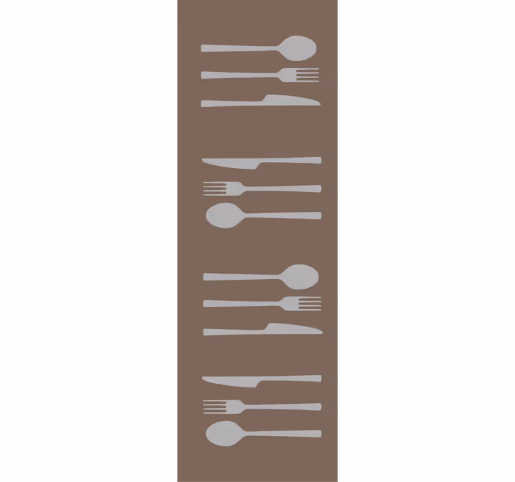 Rolgordijn keuken vork mes en lepel - TenStickers