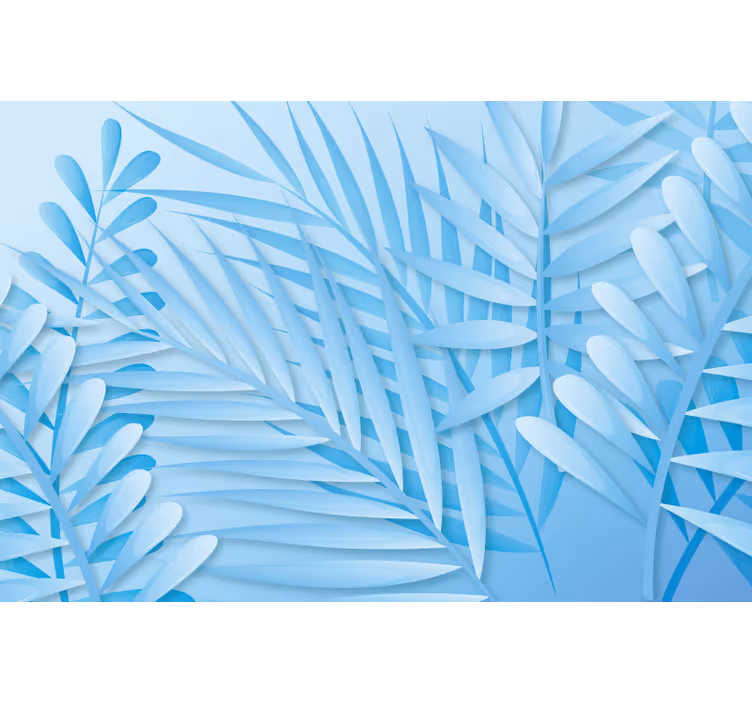 Blauw rolgordijn met verschillende tinten blauwe bloemen - TenStickers