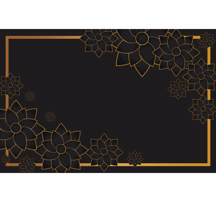 Zwart rolgordijn elegante stijl met planten - TenStickers