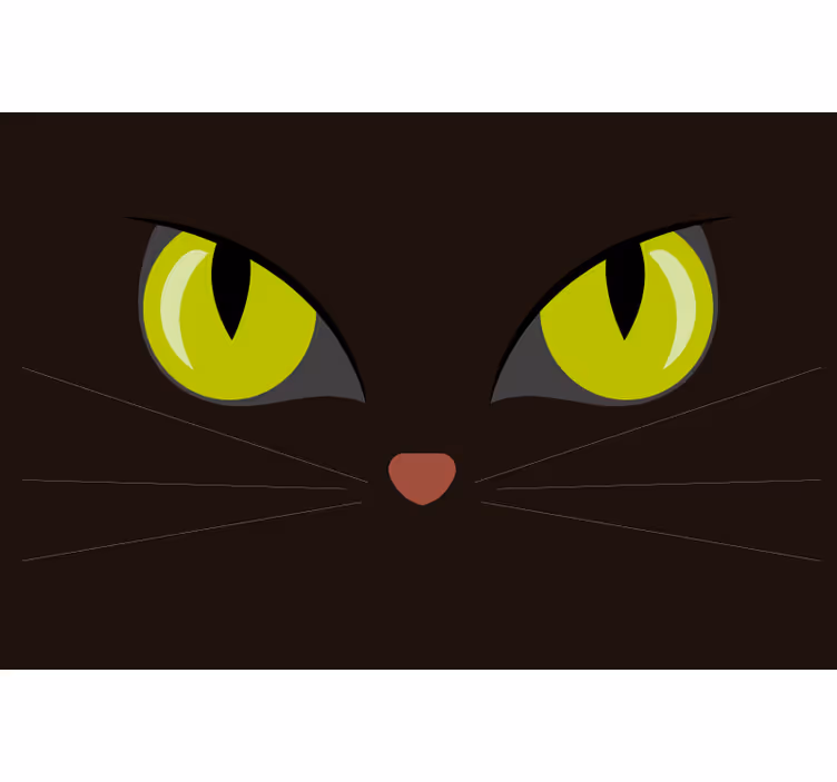 Zwart rolgordijn angstaanjagende zwarte halloween kat - TenStickers