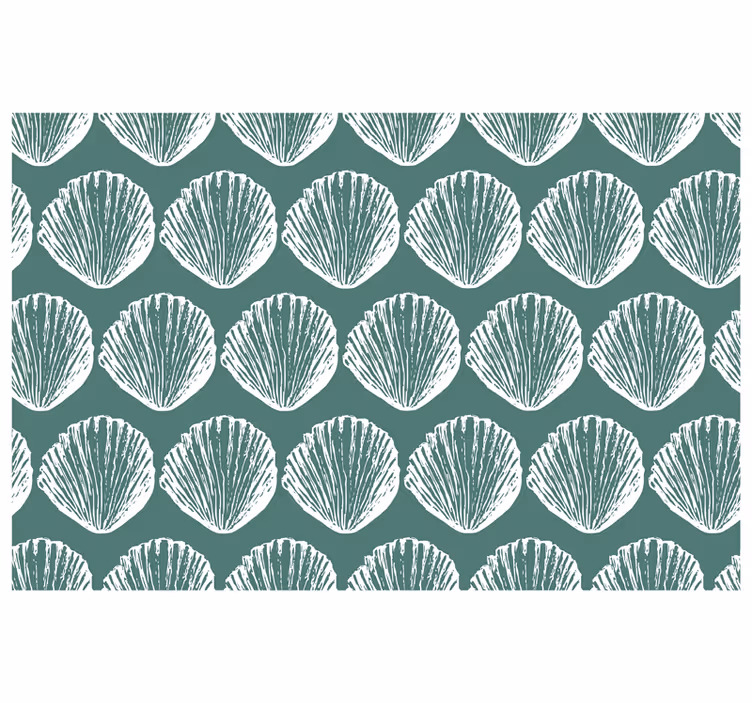 Rolgordijn groen retro schelpenpatroon - TenStickers