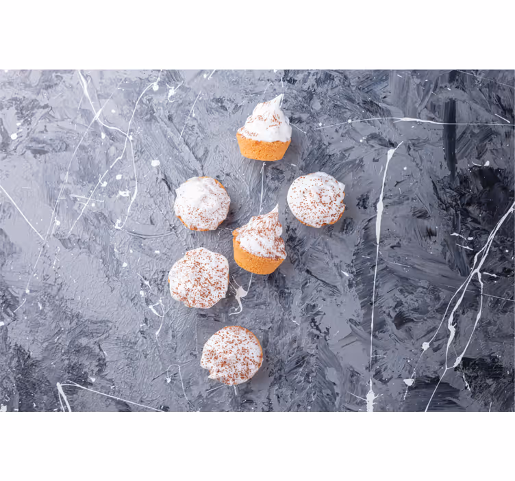 Rolgordijn grijs met romige cupcakes - TenStickers