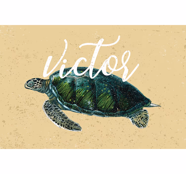 Rolgordijn beige zeeschildpad met naam - TenStickers