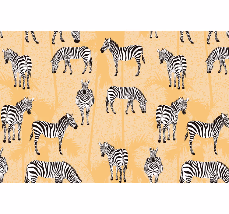 Rolgordijn beige zebra en palmen - TenStickers