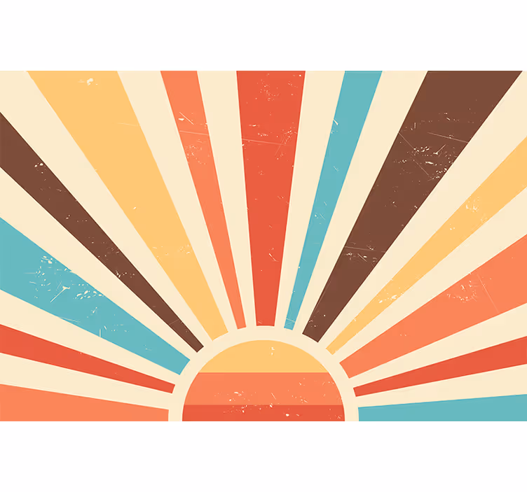 Rolgordijn oranje abstract vintage zonsondergang - TenStickers