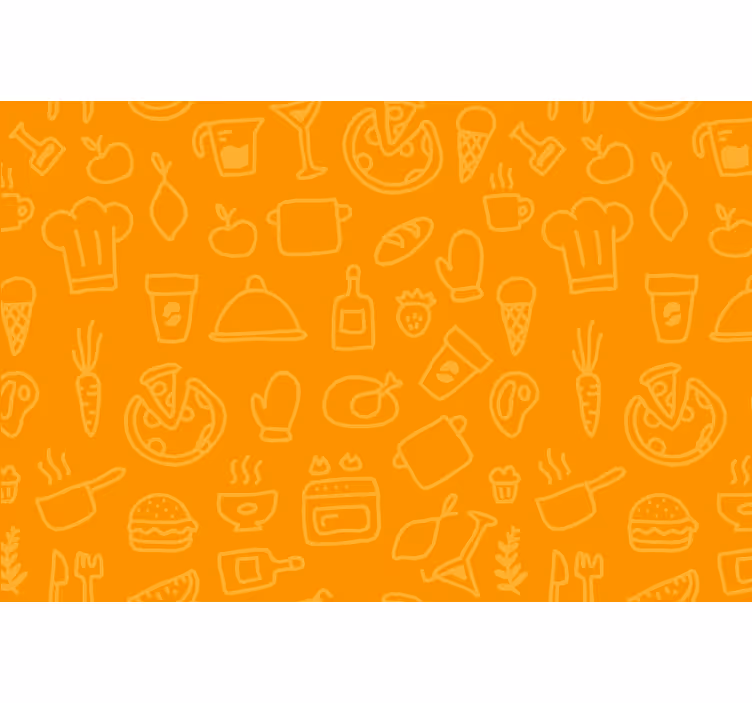 Rolgordijn oranje met bestek op een achtergrond - TenStickers